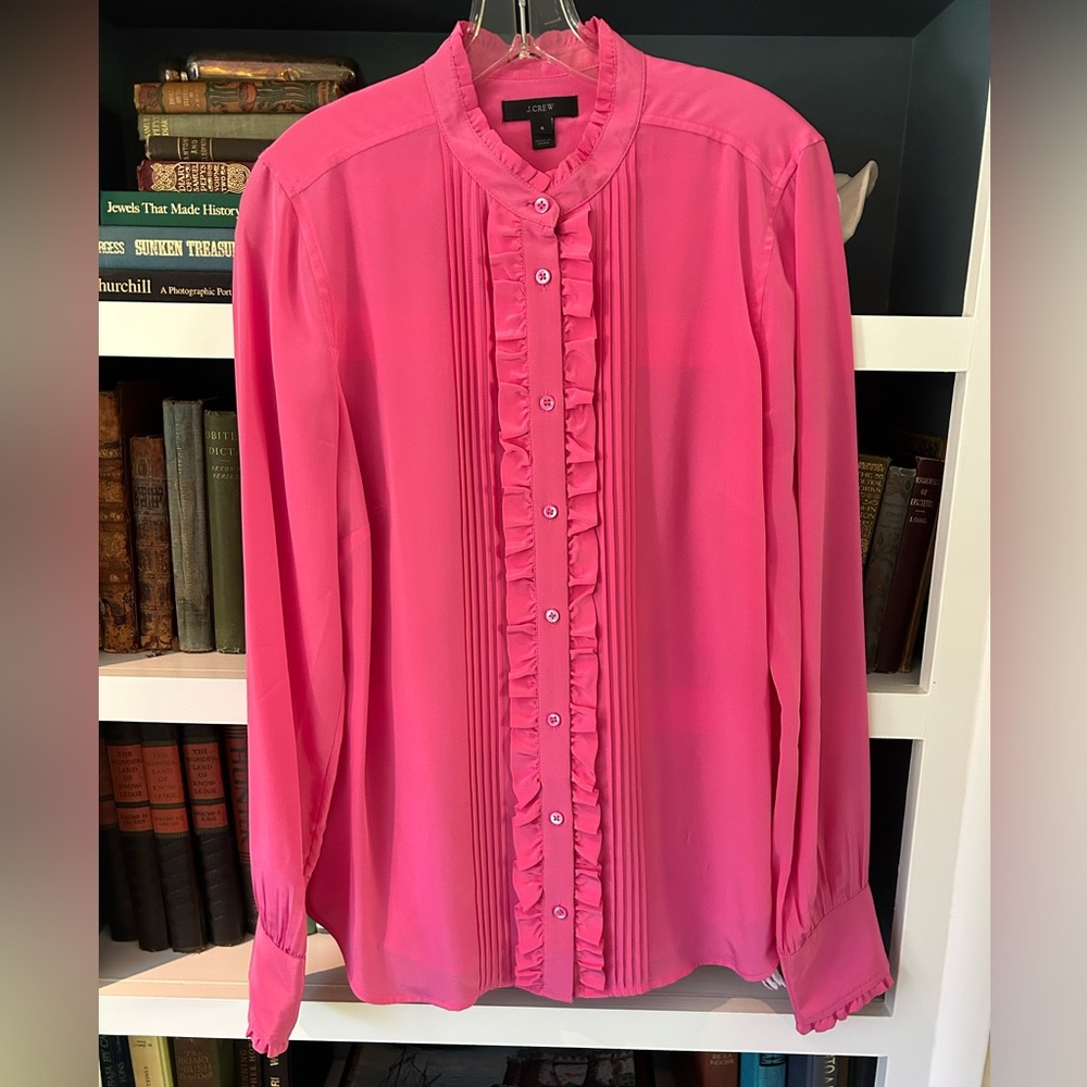 J. Crew Silk Ruffle Blouse